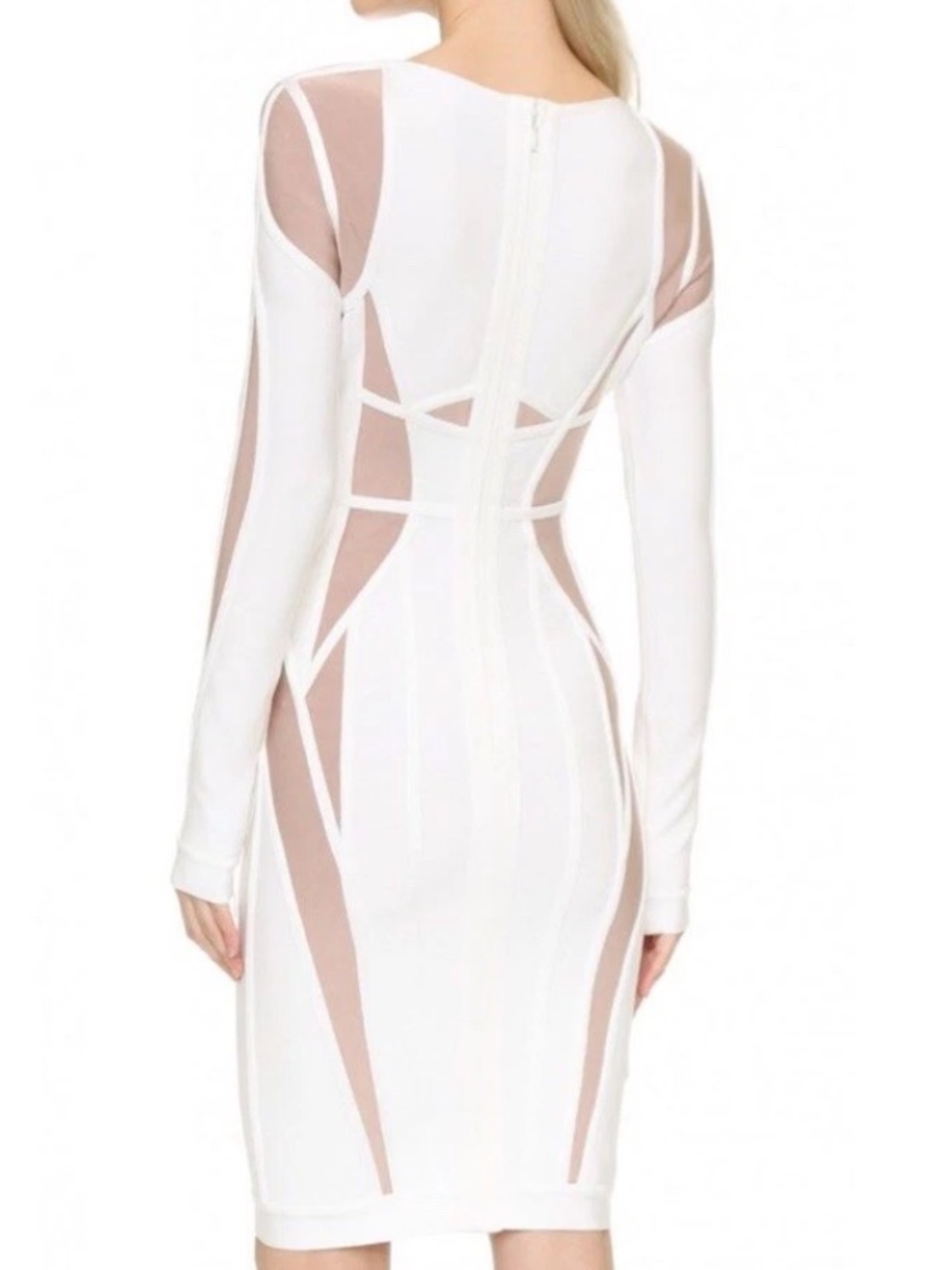 HERVE LEGER RUNWAY ANGELIQUE TWO-TONE BANDAGE DRESS SZ S - Picture 3 of 9